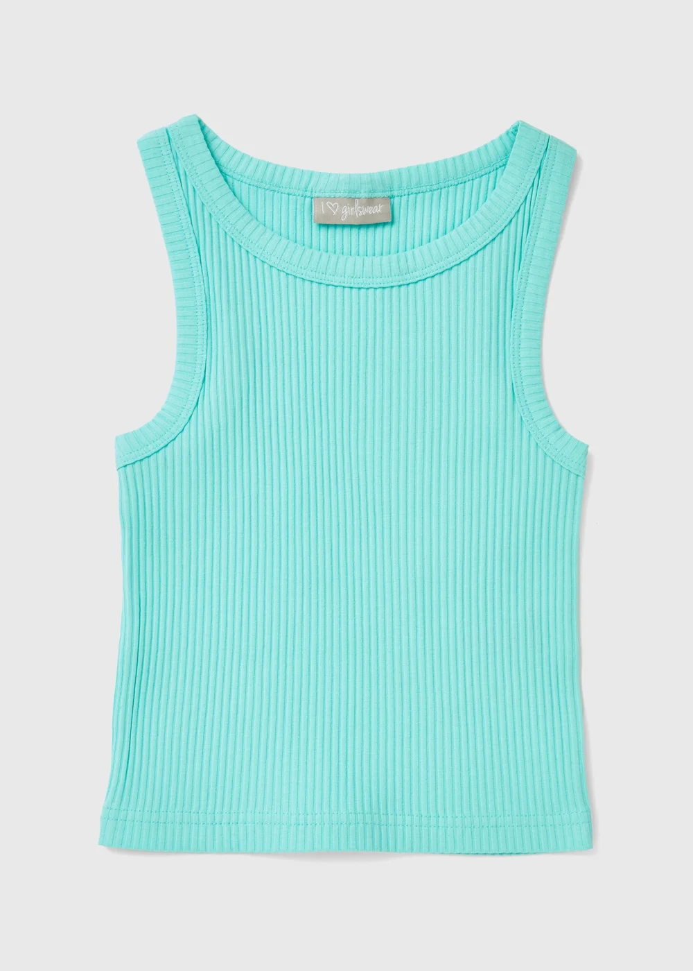 Girls Aqua Ribbed Vest (7-15yrs) - 7 Yrs Image 1