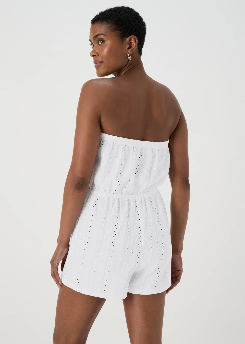 White Cutwork Playsuit - S Image 2