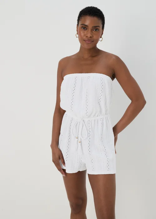 White Cutwork Playsuit - S Image 4