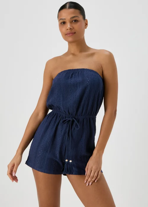 Navy Cutwork Playsuit - S Image 1