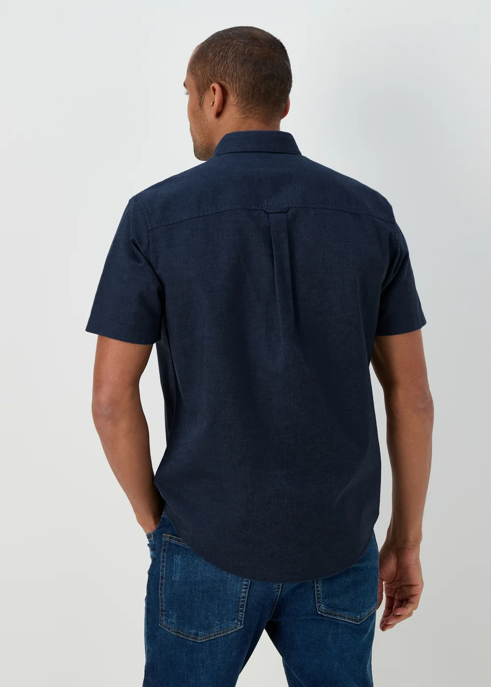 Navy Cross Dye Oxford Short Sleeve Shirt - Small Image 2