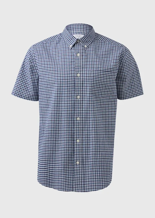 Blue Check Print Oxford Shirt - Small Image 5