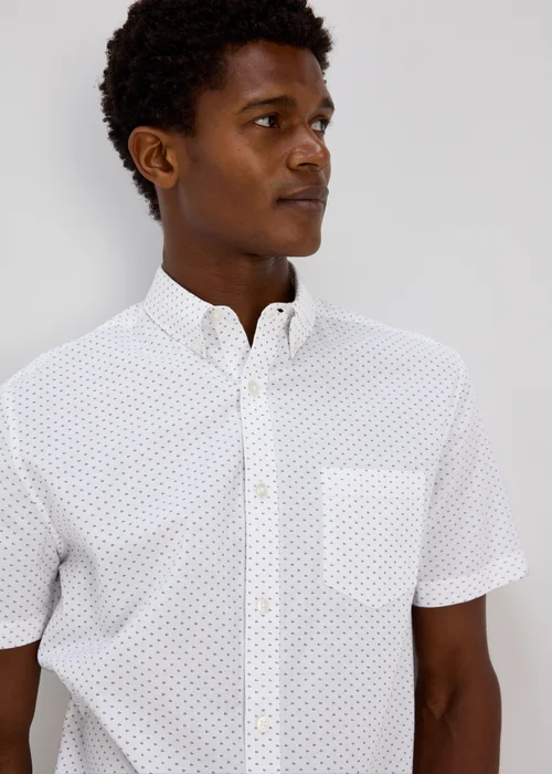 White Print Oxford Shirt - S Image 3