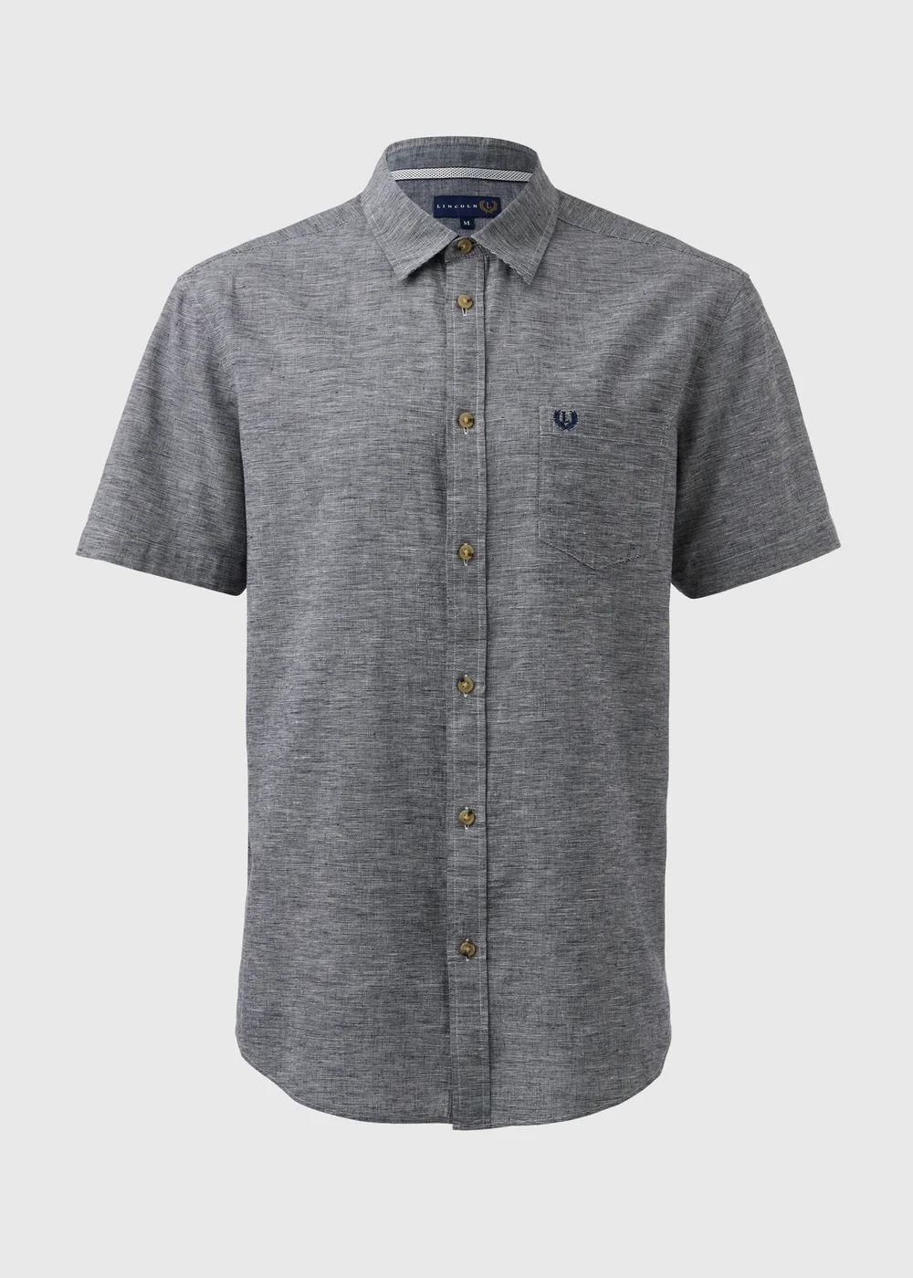 Lincoln Grey Short Sleeve Linen Shirt - S Image 5