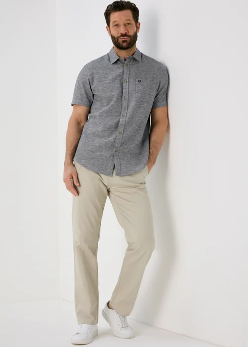 Lincoln Grey Short Sleeve Linen Shirt - S Image 4