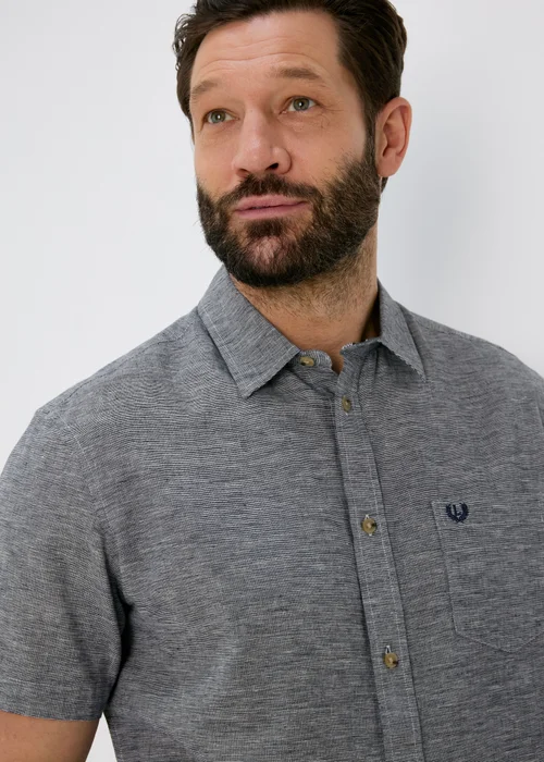 Lincoln Grey Short Sleeve Linen Shirt - S Image 3