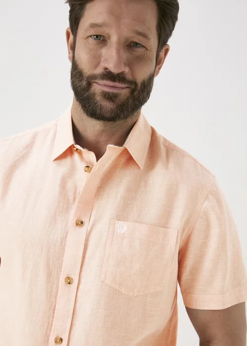 Lincoln Peach Linen Shirt - S Image 3