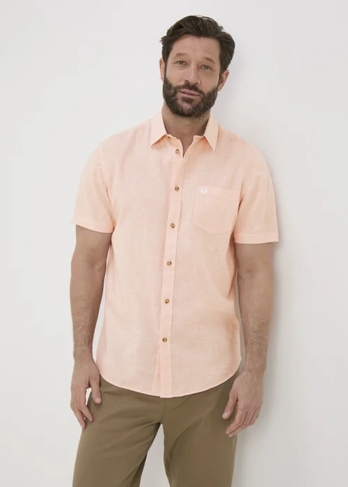Lincoln Peach Linen Shirt - S Image 1