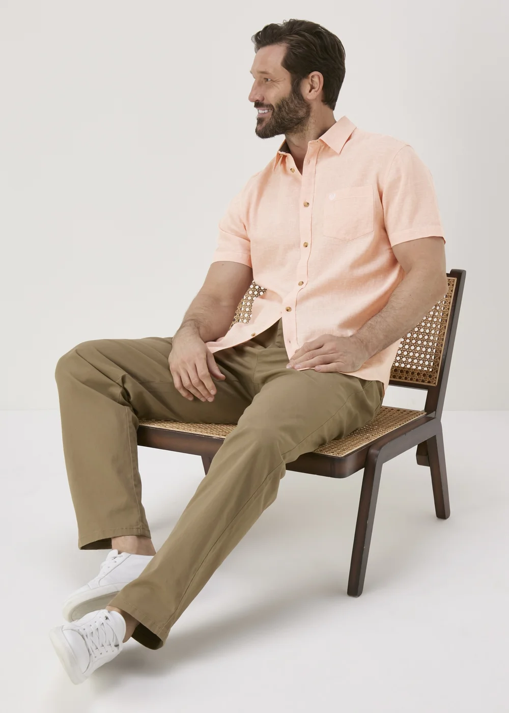Lincoln Peach Linen Shirt - S Image 4