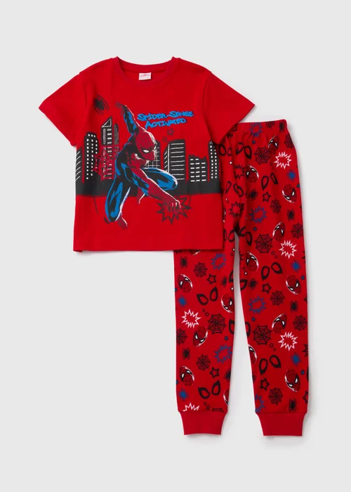 Marvel Kids Spiderman Red Pyjama Set (3-12yrs) - Age 3 Years Image 1