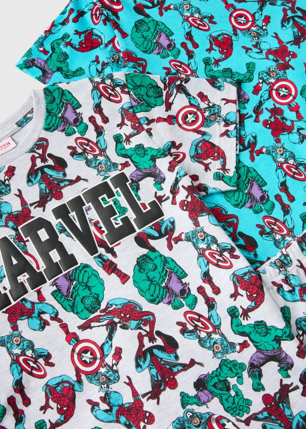 Marvel Kids 2 Pack Blue Avengers Pyjama Sets (3-12yrs) - Age 3 Years Image 2