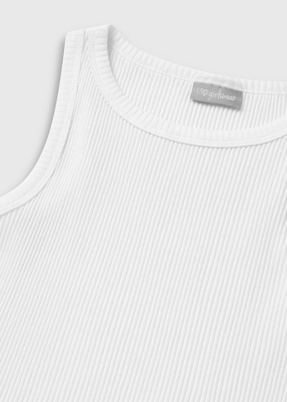 Girls White Ribbed Vest (7-15yrs) - 7 Yrs Image 2