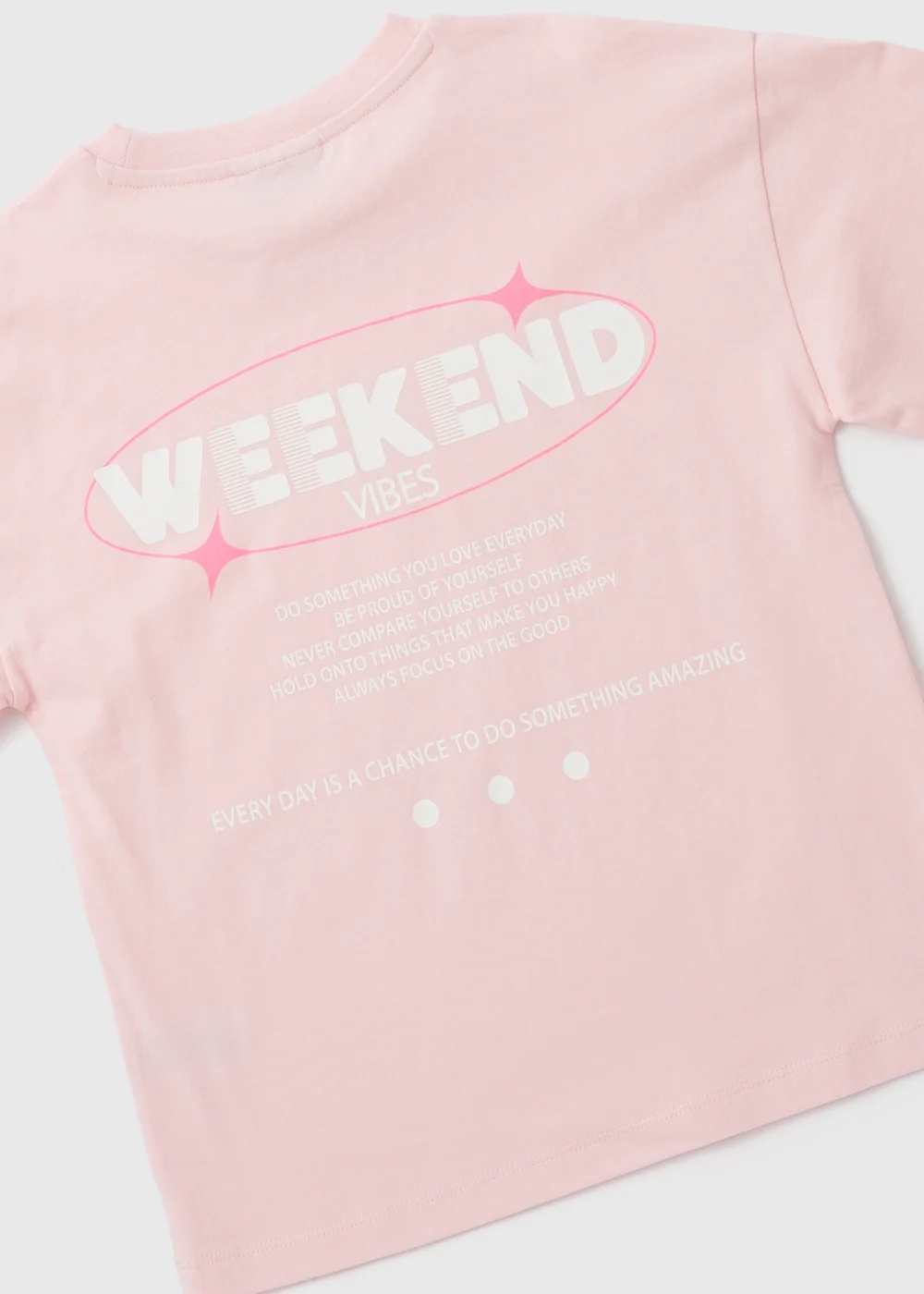 Girls Pink Weekend Slogan T-Shirt (7-15yrs) - Age 7 Years Image 2