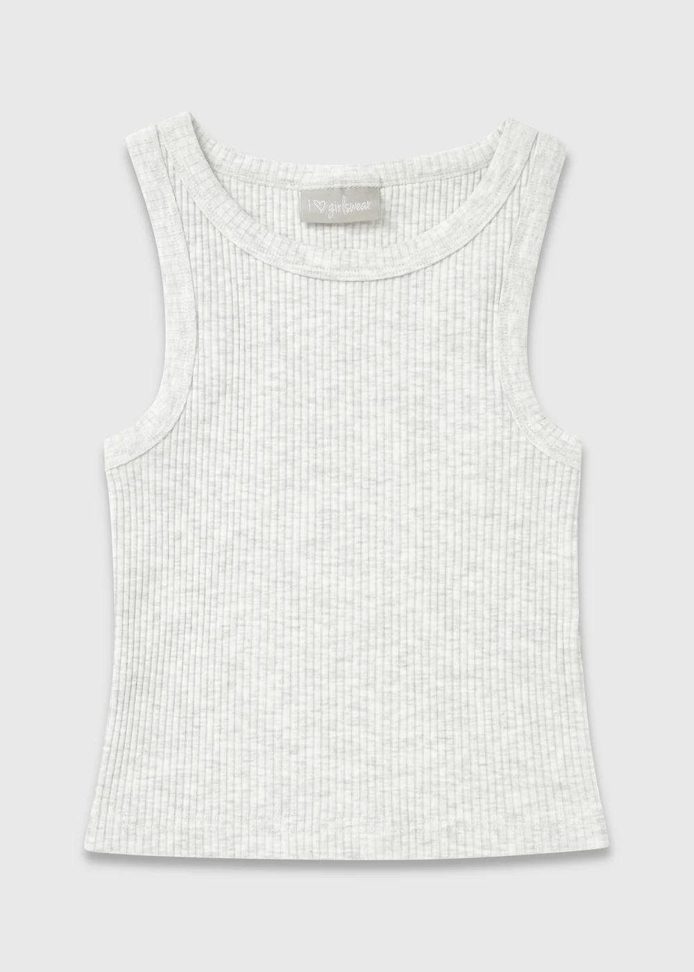 Girls Grey Ribbed Vest (7-15yrs) - Age 7 Years Image 1