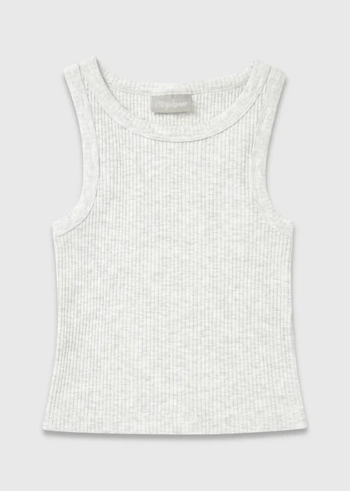 Girls Grey Ribbed Vest (7-15yrs) - Age 7 Years Image 1