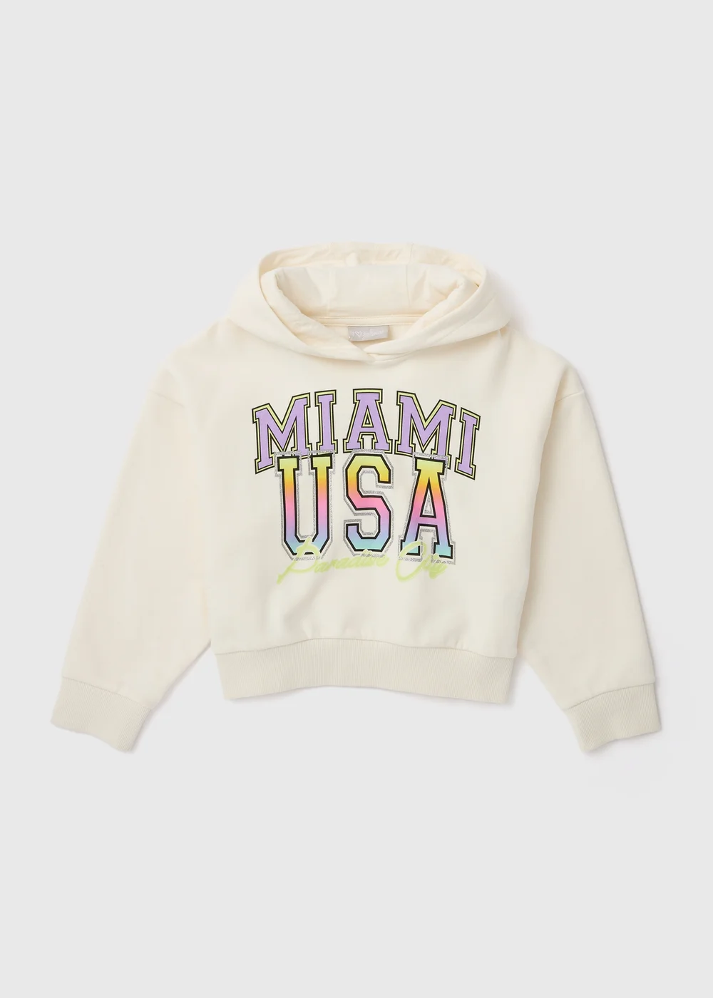 Girls Stone Miami Slogan Hoodie (7-15yrs) - 7 Yrs Image 1