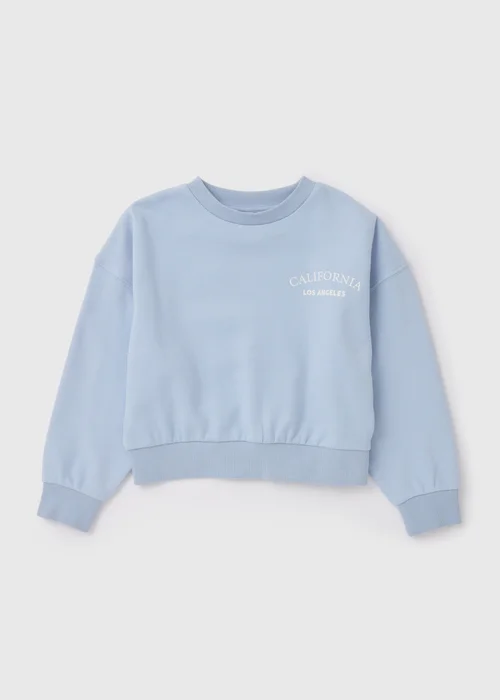 Girls Blue California Slogan Sweatshirt (7-15yrs) - 7 Yrs Image 1