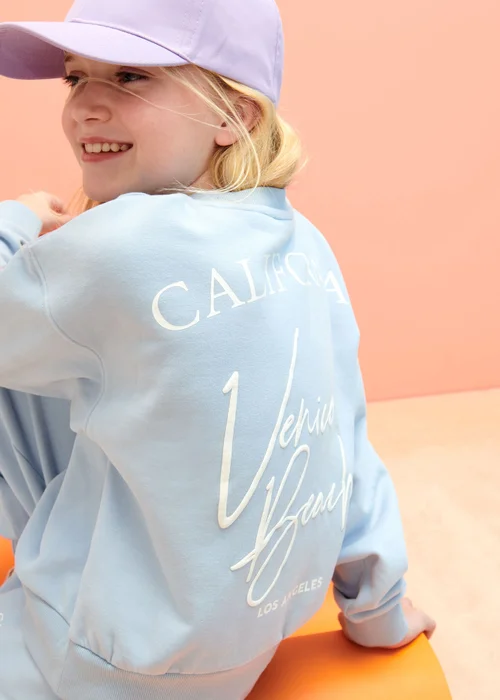 Girls Blue California Slogan Sweatshirt (7-15yrs) - 7 Yrs Image 3
