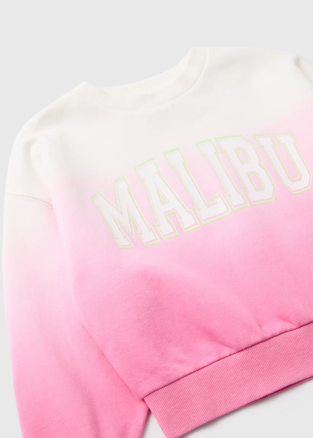 Girls Pink Ombre Malibu Slogan Sweatshirt (7-15yrs) - 7 Yrs Image 2