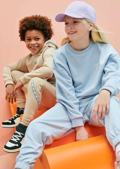 Girls Blue California Slogan Joggers (7-15yrs) - Age 7 Years Image 3