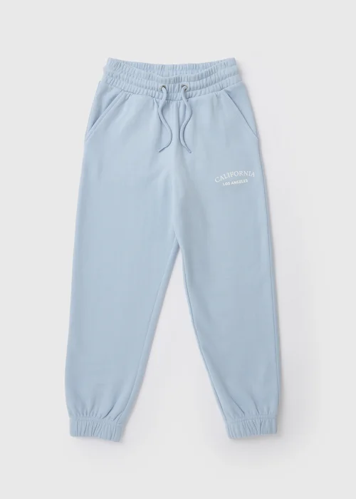 Girls Blue California Slogan Joggers (7-15yrs) - Age 7 Years Image 1