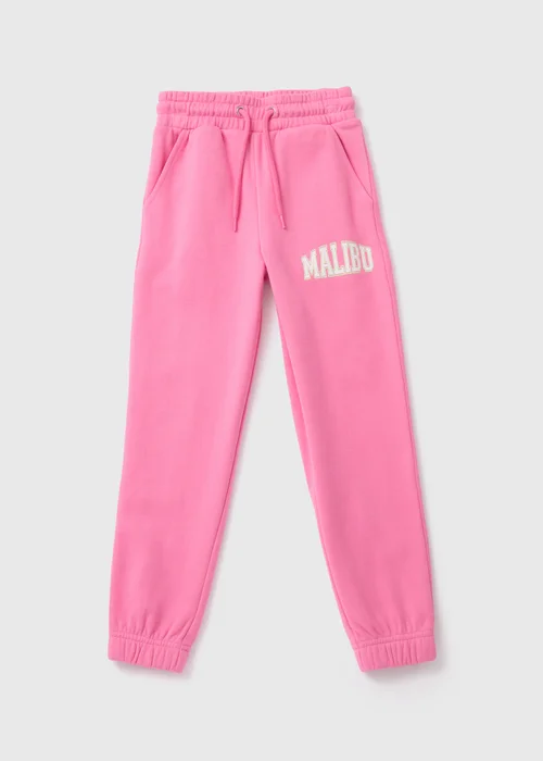 Girls Pink Malibu Slogan Joggers (7-15yrs) - Age 10 Years Image 1