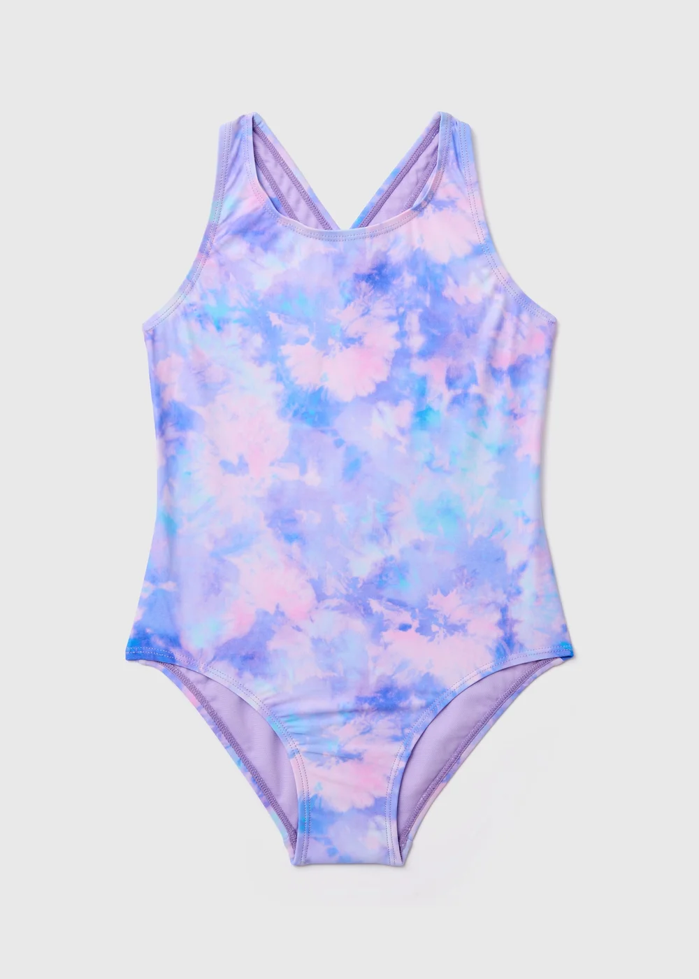 Girls Pink Tie Dye Swimsuit (6-13yrs) - 6-7 Yrs Image 1