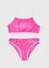 Girls Pink Varsity Bikini Set (6-14yrs) - Age 6 - 7 Years Image 1