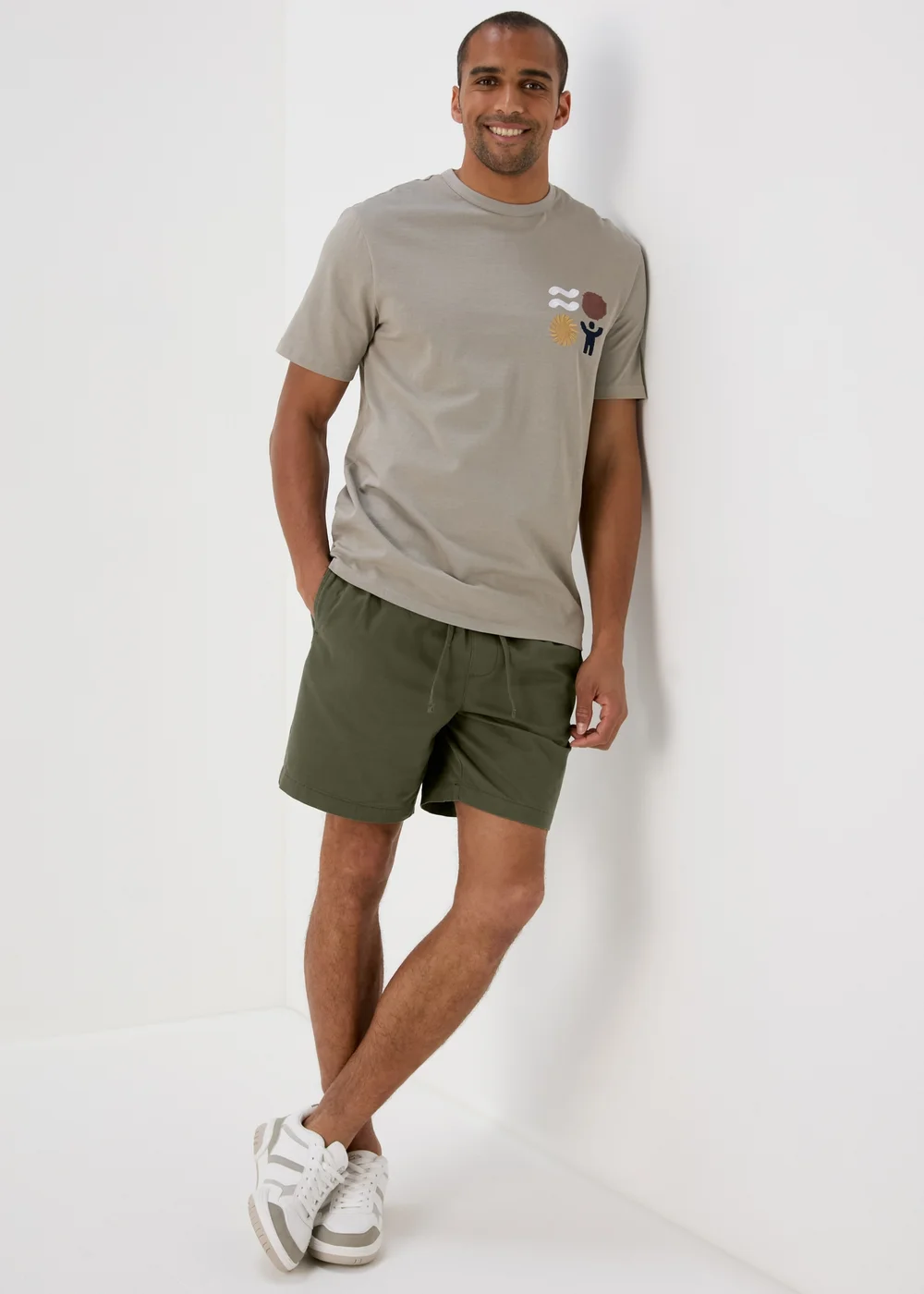 Khaki Drawcord Chino Shorts - S Image 4