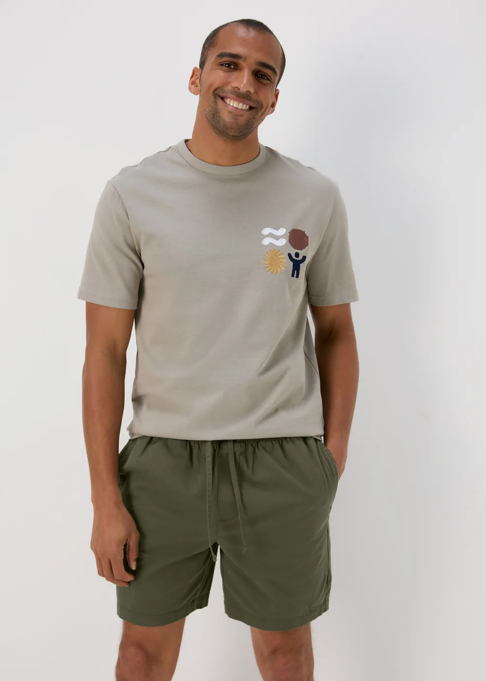 Khaki Drawcord Chino Shorts - S Image 1