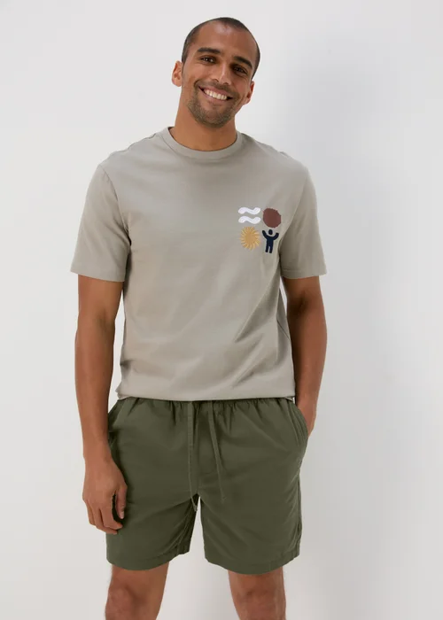 Khaki Drawcord Chino Shorts - S Image 1