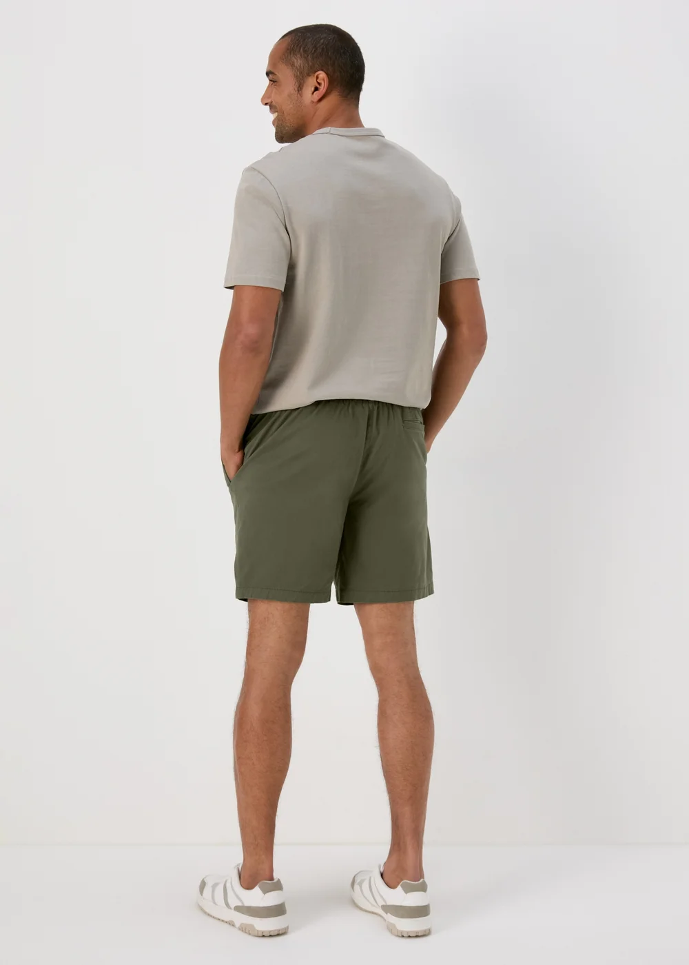 Khaki Drawcord Chino Shorts - S Image 2
