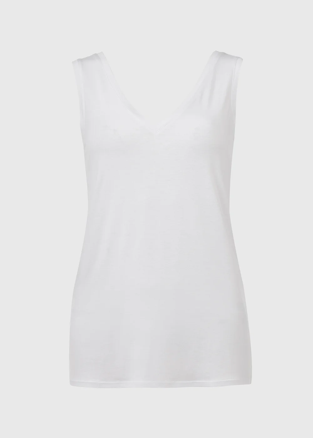 White V Neck Plain Vest - 8 Image 5