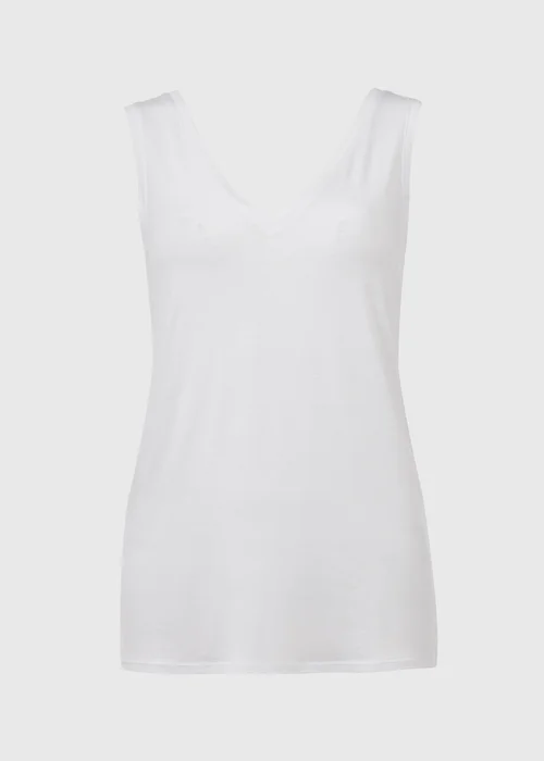 White V Neck Plain Vest - 8 Image 5