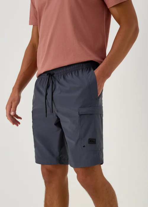 Blue Technical Drawcord Cargo Shorts - S Image 3