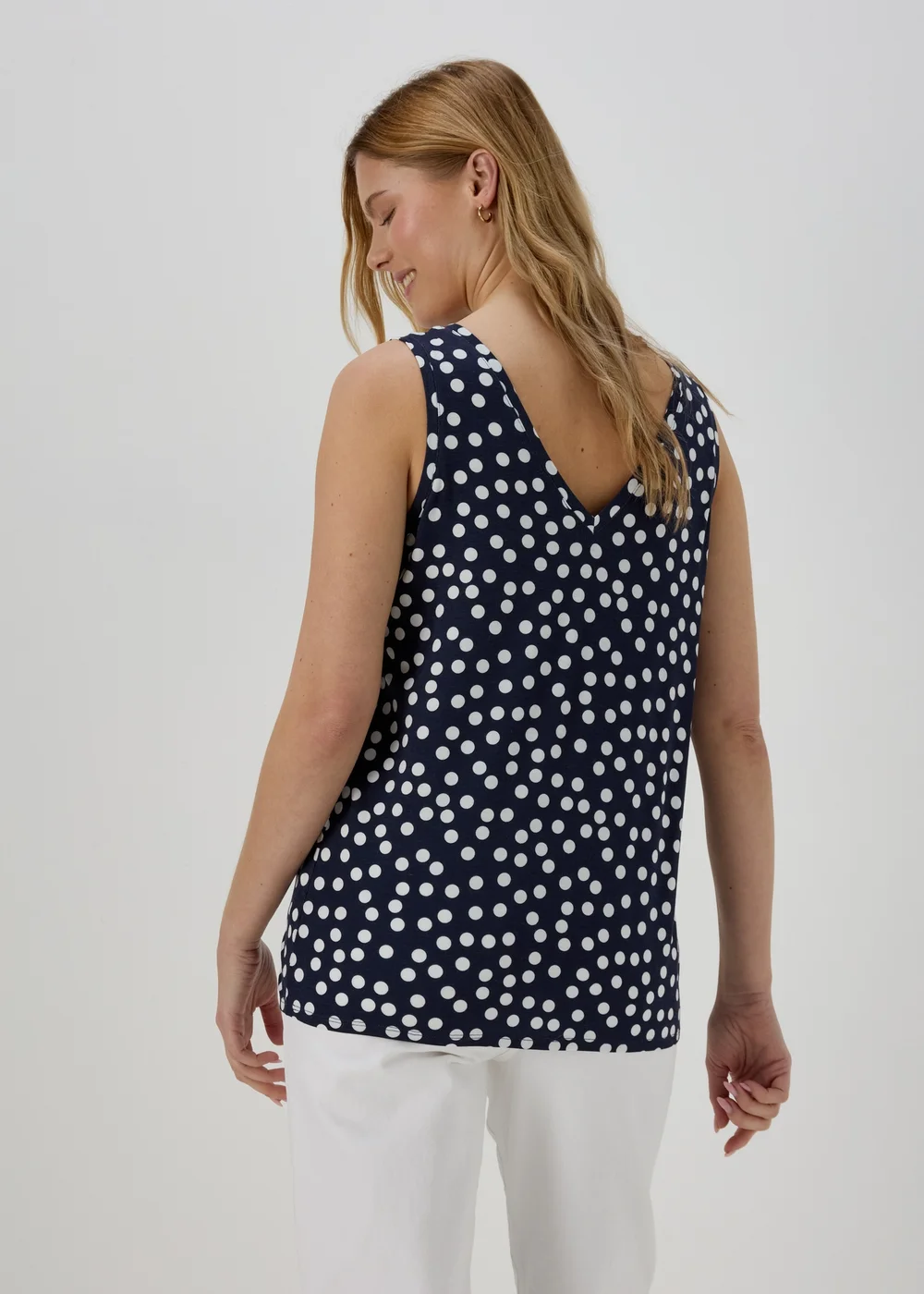 Navy Spot Print Co Ord Vest - 8 Image 2