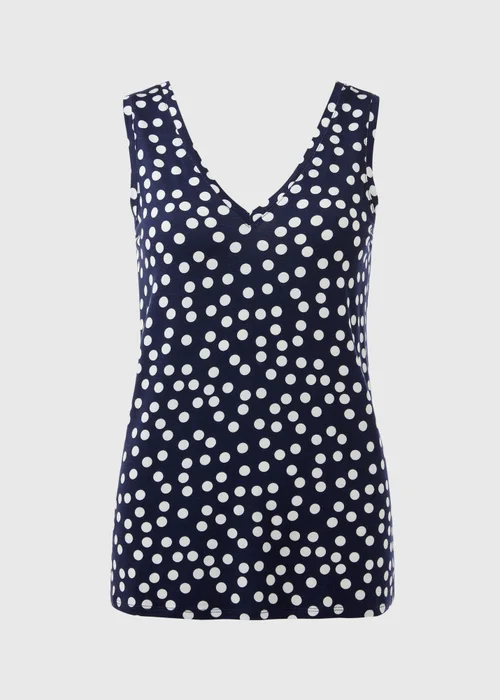 Navy Spot Print Co Ord Vest - 8 Image 5