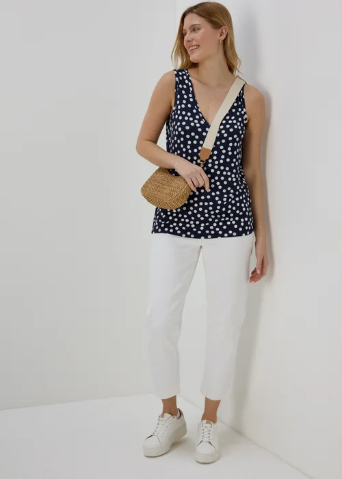 Navy Spot Print Co Ord Vest - 8 Image 4