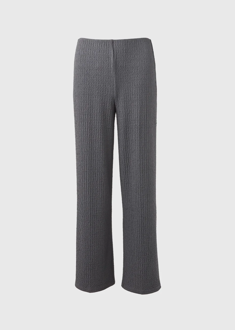 Grey Wide Leg Textured Co Ord Trousers - 8 Image 5