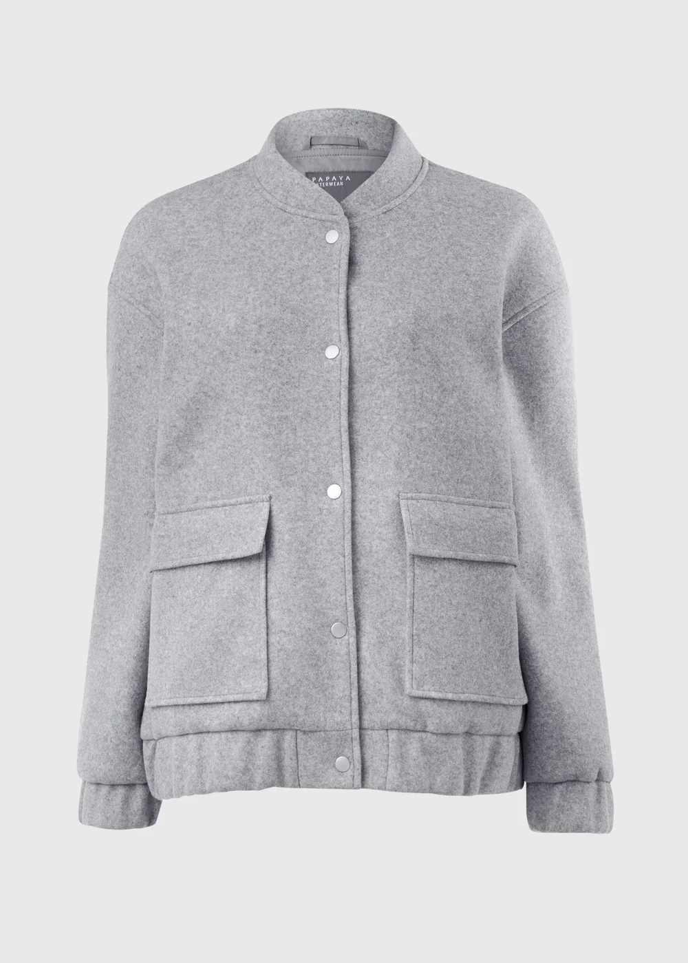 Grey Wool Touch Bomber Jacket - 8 Image 5