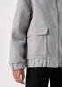 Grey Wool Touch Bomber Jacket - 8 Image 3