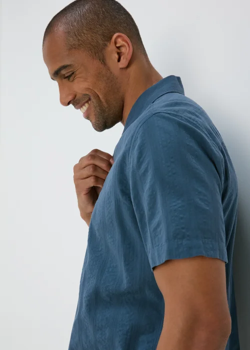 Blue Seersucker Shirt - S Image 3