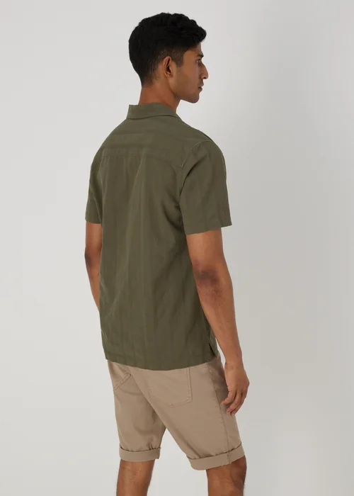 Khaki Seersucker Shirt - Small Image 2