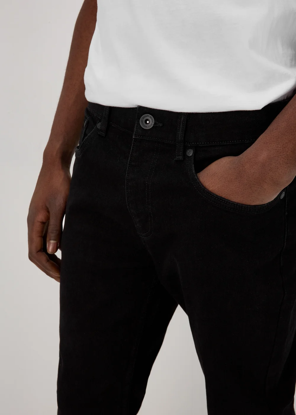 Black Stretch Slim Fit Jeans - 30 R Image 3