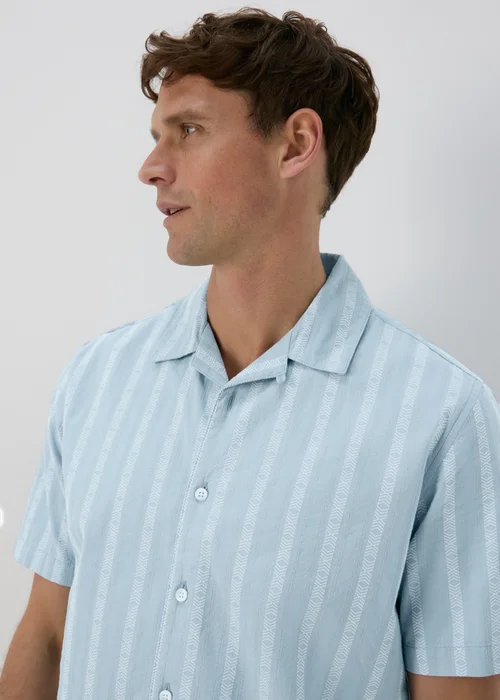 Blue Dobby Stripe Shirt - S Image 3