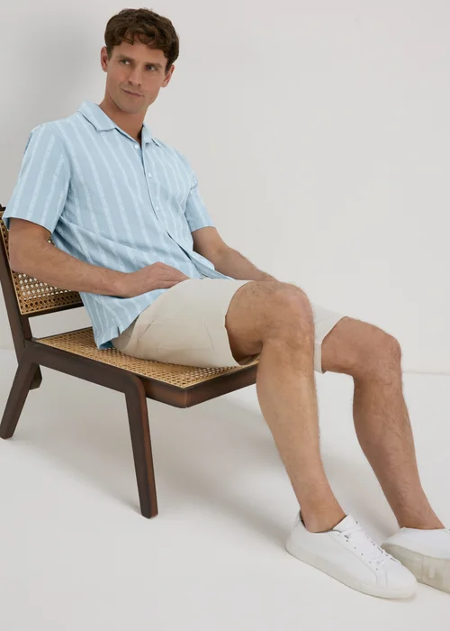 Blue Dobby Stripe Shirt - S Image 4