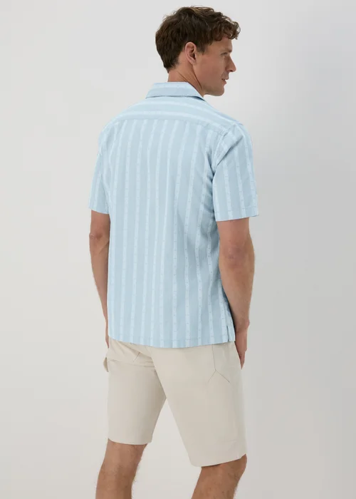 Blue Dobby Stripe Shirt - S Image 2