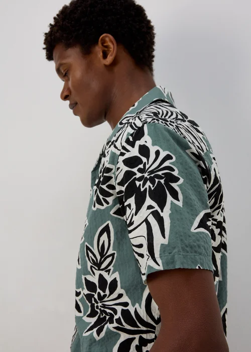 Khaki Oversized Leaf Shirt - Small Image 3