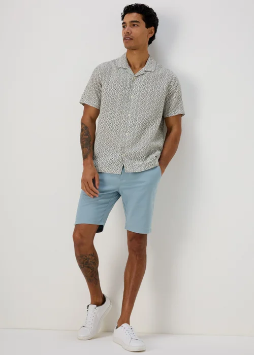Ecru Geo Print Textured Shirt - S Image 4