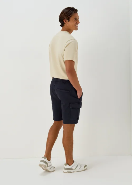 Navy Knitted Cargo Shorts - S Image 2